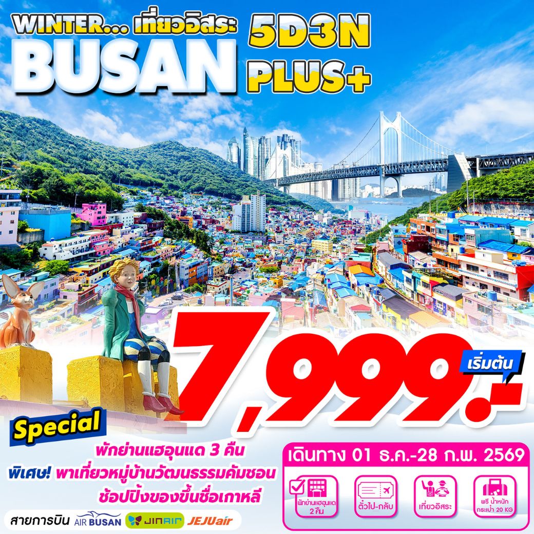 ปูซาน อิสระ winter 5 วัน 3 คืน **เช็คราคาตามวันเดินทางกับแอดมินเท่านั้น**