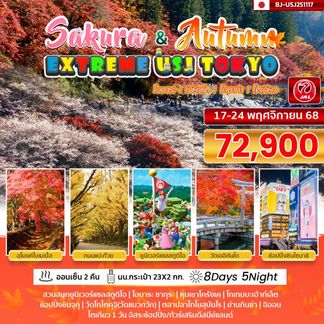 ทัวร์ญี่ปุ่น TOKYO SAKURA & AUTUMN 8วัน 5คืน (JL)